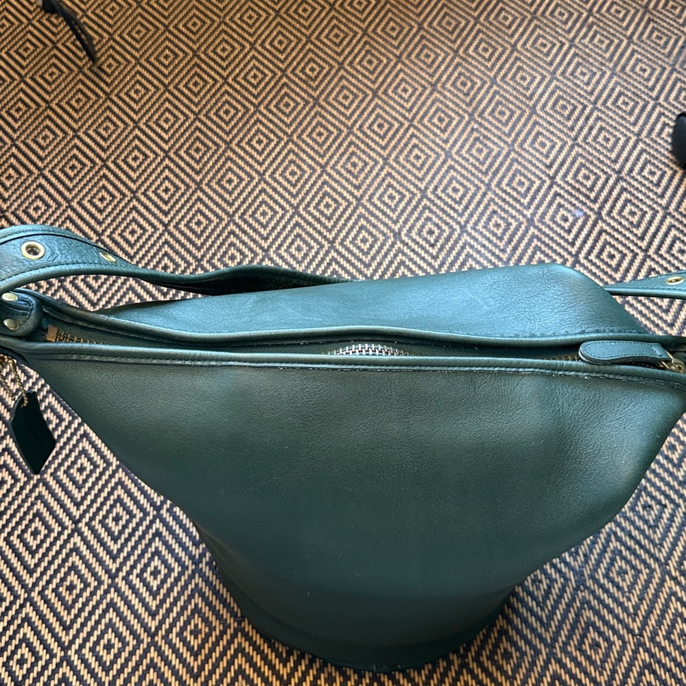 Vintage Coach xl duffle sac 9085 BOTTLE GREEN - Picture 9 of 12